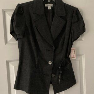 NWT! Dressbarn Short Sleeve Belted Dark Blazer